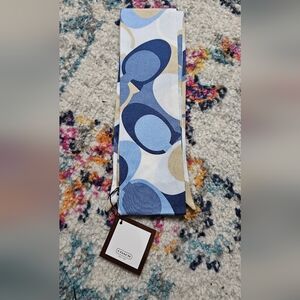 Coach Blue and Beige Hair Scarf